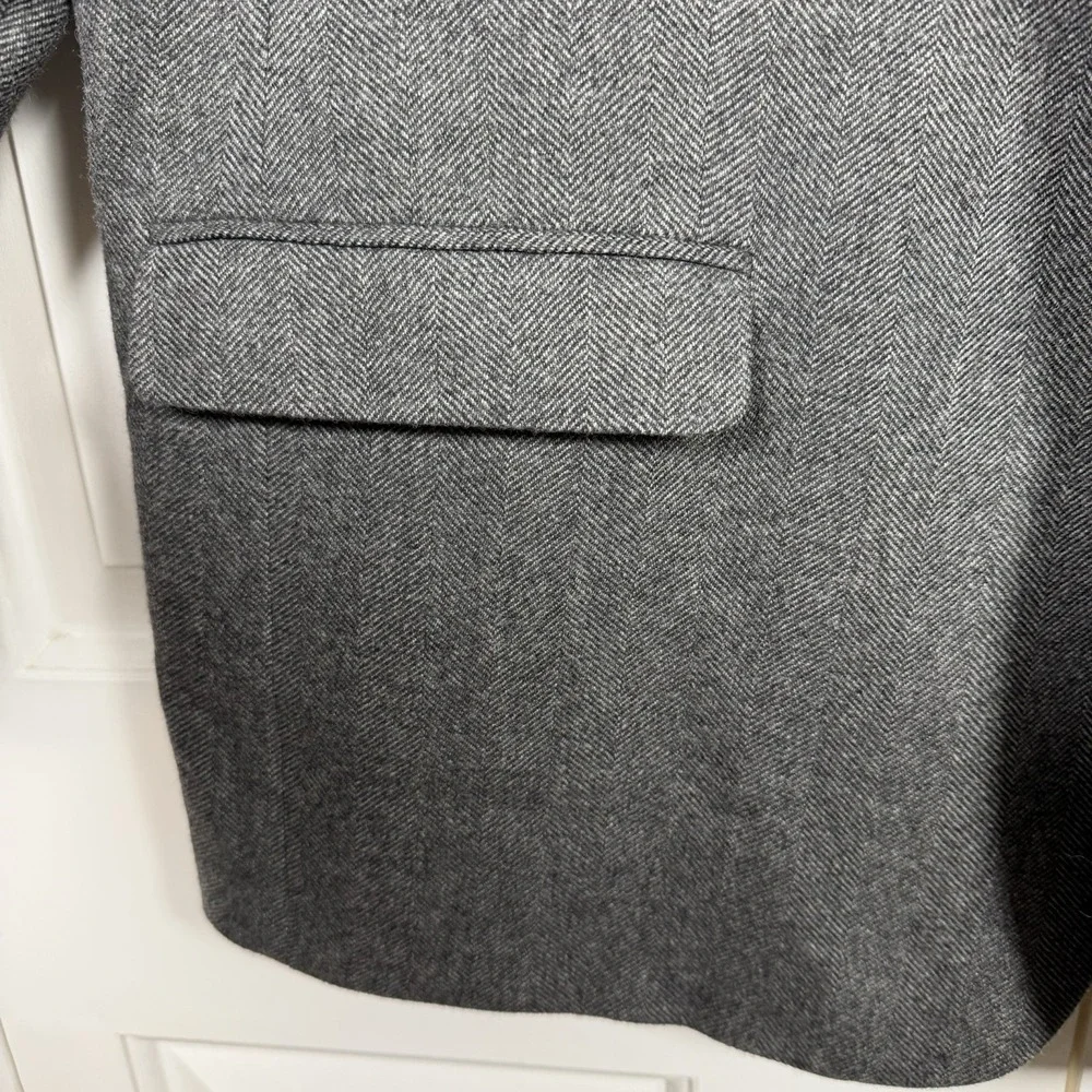 Lauren Ralph Lauren Blazer Mens 48R Gray Herringbone Wool Cashmere Paisley Lined